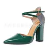 Nuevos zapatos de tacón alto para mujer de Juyuan, estilo europeo y americano, disponibles en stock, punta fina, de moda, comercio exterior, talla grande, con hebilla