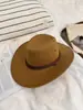 Chapéu western cowboy de camurça cor sólida, produto popular transfronteiriço para homens e mulheres, adequado para viagens ao ar livre, proteção solar e como chapéu jazz de Xizang