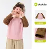 [100% Algodón] Camiseta Base para Niñas Dudu Camiseta Infantil de Puro Algodón Manga Larga Top de Otoño para Niñas Ropa Nueva para Niños