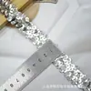 Encaje elástico de lentejuelas de colores de doble fila de 2 cm en stock del fabricante, para diademas hechos a mano DIY, ropa de baile y accesorios de vestimenta