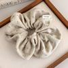 Pequeño scrunchie tejido floral estilo coreano con un tacto de alta gama, liga para el cabello estampada, banda elástica para el cabello para coleta de temperamento vintage con flor