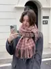 Cachecol Moinho de Vento Pied-de-Poule Estilo Coreano Jm para Mulheres, Aquecedor de Pescoço Xale de Inverno de Alta Qualidade Atacado Casal Fabricante Celebridade da Internet