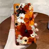Estilo pintura al óleo otoño vintage naranja floral funda de teléfono de capa única con agujero de precisión para Galaxy S25+ cubierta de protección total S26