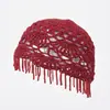 Sombrero de Punto Hecho a Mano para Mujer, Estilo Étnico Hueco Delgado para Primavera y Verano, Moderno y Dulce