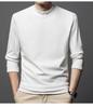 Camiseta Básica Cuello Alto para Hombre Manga Larga Moda Primavera y Otoño Interior de Algodón de Moda Cuello Medio Ropa de Otoño Ropa para Hombre