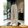 Nuevos pantalones casuales de pana a cuadros estilo americano para otoño, pantalones de chándal holgados de pierna recta, pantalones deportivos de pierna ancha para hombre