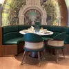 Conjunto de Mesa e Cadeiras para Restaurante Temático Estilo Sudeste Asiático, Sofá de Canto Tendência Estilo Tailandês para Restaurante, Cadeiras de Jantar Comerciais para Restaurantes