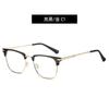 Gafas de negocios con montura de cejas para hombre, lentes de sentido avanzado, montura de metal, antiluz azul, espejo plano, elegantes, al por mayor