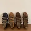 Sapatos Mary Jane femininos de bico quadrado, versáteis e modernos, sapatos casuais de salto baixo para mulheres, novo modelo outono 2026, para aumentar a altura no verão