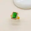 Anel de Pedra Preciosa Microincrustada de Luxo Leve de Alta Qualidade para Mulheres Design de Nicho Exquisito Anel Aberto para Dedo Indicador Anel da Moda Venda por Atacado