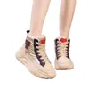 Botas de neve de sola grossa transfronteiriças de comércio exterior para mulheres, sapatos quentes de algodão, moda de inverno de pelúcia versáteis, sapatos de salto plataforma femininos para exterior