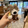 Suéter de Botones Lindo Lazo West Highland Peluche Colgante Bolso Colgante Cachorro Garabateado Alfombra Llavero
