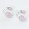 Brincos de Prata de Lei S925 com Contas Naturais Rosa em Formato de Wafer para Mulheres, Brincos Duplos de Bola Modernos e Doces, Brincos Estilo Chinês Retrô