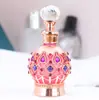 Botella de Perfume de Estilo Árabe Egipcio de Dubái 15ml Aceite Esencial Lista para Enviar Botella Recargable Botella de Vidrio con Tapa de Rosca Aleación Galvanoplastia