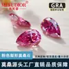 Piedra Suelta de Moissanita Chapada en Rosa con Forma de Gota de Agua, Incrustación para Cara de Anillo de Moissanita Irregular de Color en Forma de Pera, Joyería Transfronteriza al por Mayor
