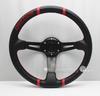 Volante de fibra de carbono 14 pulgadas felpa esmerilada volante de piel giratoria modificado pvc cuero calvo cóncavo grande Volante universal