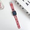 Para Apple Watch Correa de Cuero Bordada Gato KT iwatchS10 Correa de Mezclilla Nueva