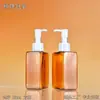 Frasco Quadrado Transparente Marrom de Plástico PET 150ml Personalizado para Loção, Frasco Vazio Reembalado para Álcool em Gel para Mãos, Gel de Banho para Pets