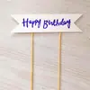 Tarjeta Decoración Pastel Simple Multicolor Feliz Cumpleaños Inglés Tarjeta Decoración Pastel Creativo Enchufe Mesa de Postres