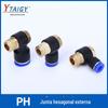 Conector pneumático PH com rosca hexagonal externa reto PH4-M5/PH6-02/PH8-01/PH10-03 conector rápido