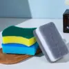 Esponja de Doble Cara Cuidadosamente Seleccionada para Uso Doméstico, No Grasosa, Para Fregar Ollas, Bloque Esponja para Lavar Platos, Potente Descontaminación, Estropajo de Limpieza Espesado