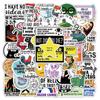50 Adesivos de Citações Satíricas Afiadas Transfronteiriças Desenho Animado Expressão Satírica Adesivos para Bolsa Capa de Celular Copo de Água Caderno