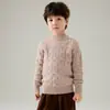Suéter Grueso de Lana Pura de Doble Hilo para Niños y Niñas Cuello Semi Alto 25 Otoño e Invierno Tejido Base Suéter Pulóver Cálido