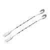 Cuchara de barra larga de acero inoxidable, mango largo de 32 cm, palillo para mezclar cócteles, cuchara para mezclar café, leche y té, cuchara de barra, cuchara de barra