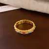 Anillo Flor de Estrella de Amor y Destino Shen Xinghui con Incrustación de Circonita Azul Anillo de Propuesta Periférico de Anime para el Dedo Índice