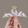 Pinza para el Cabello Metálica con Perlas y Mariposas, Estilo Girly de Moda y Exquisito, Dulce y Elegante, Súper de Ensueño, Accesorio para el Cabello Fresco y Versátil