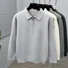 Suéter Espeso de Punto Cálido Estilo Old Money con Cremallera Media y Solapa para Hombre Nuevo Estilo Otoño/Invierno 2026 Capa Base Suéter para Hombre