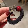 Goma para el Cabello Ankora Mariposa Roja con Pedrería, Elegante y de Alta Gama, Banda Elástica de Alta Elasticidad para Coleta y Moño