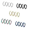 Venta directa de joyería para piercings en AliExpress, deseo, clip de oreja de acero inoxidable de color, dos círculos, varilla larga, hueso de oreja, uña, joyería para el cuerpo humano.