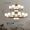 Candelabro de cobre puro sala de estar 2024 nuevo estilo chino villa edificio dúplex elegir candelabro vacío comedor dormitorio estudio candelabro de madera maciza