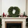 Meimei Navidad Transfronteriza Modelo Nuevo Pino de Norfolk Artificial Corona de Campanas con Forma de Corazón Decoración Colgante para Puerta Principal y Pared