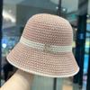 Sombrero de Pescador de Ala Ancha para Mujer, Sombrero de Sol Versátil de Verano para Vacaciones, Sombrero de Sol Delgado con Protección Solar y Lazo, Estilo Ol a la Moda