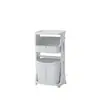 Nuevo Estante de Baño Cesta de Lavandería de Plástico Estante de Almacenamiento de Cocina Estante de Cuatro Niveles con Ruedas Carrito Pequeño Estante de Almacenamiento de Cocina