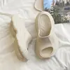 Chinelo Feminino de Sola Grossa para Aumentar a Altura, Sandálias Femininas de Verão para Exterior, Sapatos de Praia, Sandálias e Chinelos, Sapatos Anões para Exterior