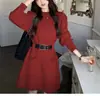 Vestido Suéter de Estilo Francés 2026 para Mujeres Petites, Vestido Base de Punto Holgado de Manga Larga para Otoño e Invierno