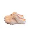 Meias Pantufas Fechadas com Velcro e Solado Grosso para Mulheres, Novo Design Versátil Slip-On para o Verão de 2026 Sapatos Birkenstock