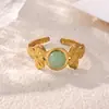 Anillo Abierto Estilo Europeo Abeja Mariposa de Circonita Colorida Chapado en Oro de 18K Ajustable para Mujer Anillo de Piedra de Color