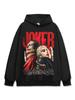 Cross-border American Retro Joker Impresso Camiseta de manga curta Solto All-match Algodão Pesado Gola redonda Moletom com capuz