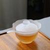 Juego de té de vidrio de nieve temprana estilo japonés, traje para el hogar, taza de té Kung Fu, esmalte de color, taza justa, cubierta esmerilada, tazón, taza maestra, venta al por mayor