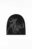 Estilo Transfronterizo Europeo y Americano Invierno Nuevo Producto Personalizado Diseño de Diamantes Calientes Gorro de Punto A prueba de Viento y Cálido Artículo de Moda de Nicho