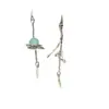 Pendientes de Aguamarina de Diseño Único para Mujer, Lujo Ligero, Sensación de Alta Gama, Pendientes Asimétricos de Cadena con Borla, con un Ambiente Fresco y Refinado