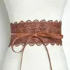 Decoración para Cinturón de Mujer con Adorno de Encaje, Amplia Selección Multicolor, Cinturón Ancho, Faja Europea y Americana, En Stock, Transfronterizo, Negro