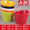 Olla caliente de melamina, vajilla de restaurante, tazón de condimento de autoservicio, cubo comercial para verduras, tazón diagonal de plástico de color, tazón para salsa