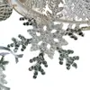 Textura de Cristal Encaje de Cisne Acrílico con Purpurina Copo de Nieve Transparente Colgante de Árbol de Navidad Colgante Decoración de Campana