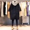 Abrigo de Algodón Acolchado con Patrón de Diamantes Estilo Artístico Talla Grande Invierno 2026, Chaqueta de Algodón Gruesa Cálida Casual Holgada de Longitud Media