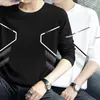 Nueva camiseta de manga larga para hombre 2026, top elástico de primavera y otoño, capa base holgada de peso pesado, camisa de manga corta para hombre